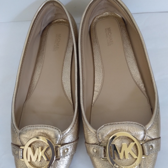 Michael Kors metallic Flats loafers logo sz 8 - Picture 11 of 14